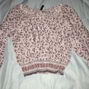 Long Sleeved Off-the-Shoulder Blouse